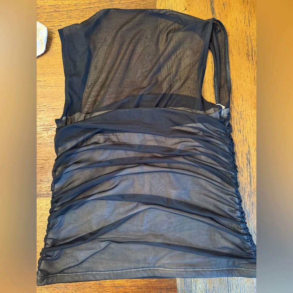 Abercrombie & Fitch Ava Mesh Black Top- SMALL - Picture 2 of 7